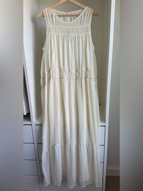 a new day Cream Sleeveless Tiered Maxi Dress